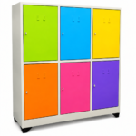 LOCKER METALICO MULTICOLOR 6 PUESTOS